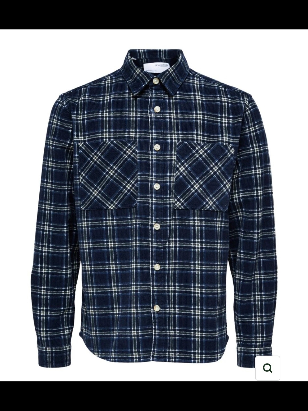 Men's Navy Plaid Button-Down Shirt by Seventy